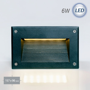 LED 사각 계단매입 블랙 (6W 방수)