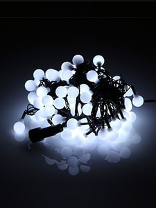 LED 체리 100등 (검정색 전기선) - 하얀불