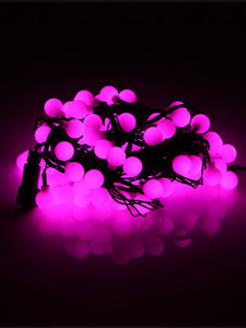 LED 체리 100등 (검정색 전기선) - 핑크색