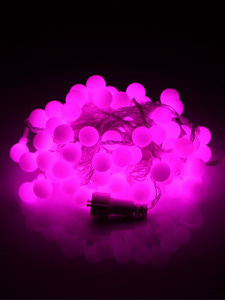 LED 체리 100등 (투명 전기선) - 핑크색불