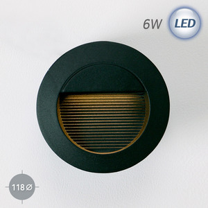 LED 원형 계단매입 블랙 (6W 방수)