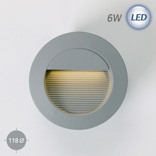 LED 원형 계단매입 그레이 (6W 방수)