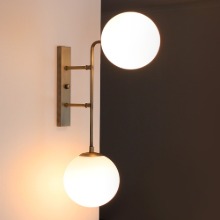 LED 유백 브론즈 볼 2등 벽등